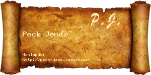 Peck Jenő névjegykártya